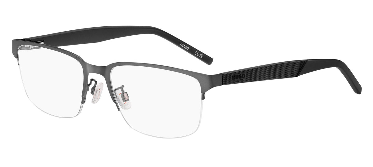 Hugo HG1333/G-R80-55 Matte Dark Ruthenium Rectangle Eyeglasses 55mm Eyeglasses