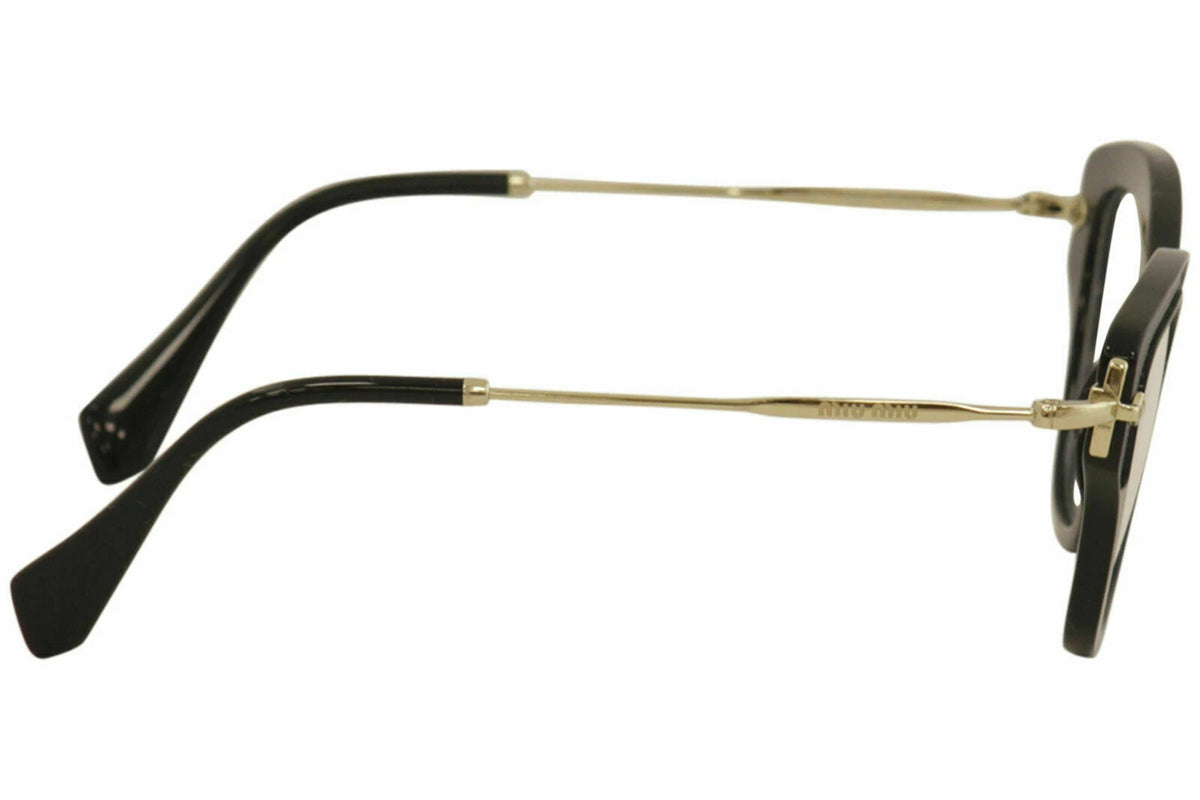 Miu Miu 0MU07OV-VIE1O1-52 Black/Gold Geometric EYEGLASSES 52mm Eyeglasses