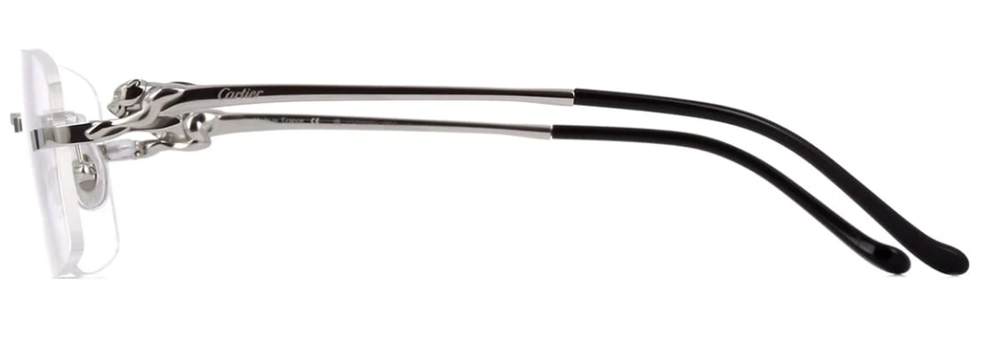 Cartier CT0281o-004 eyeglasses in silver frame with clear lenses