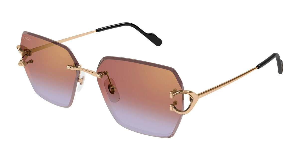 Cartier CT0466S-005 Gold Cat Eye Sunglasses 58mm Sunglasses