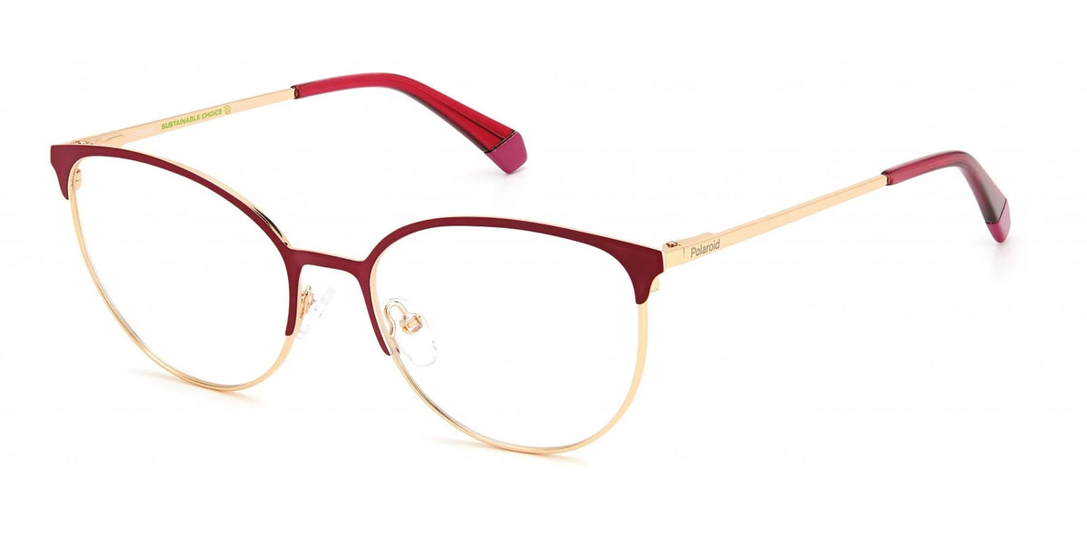 Polaroid PLDD443-IBJ-56 Cherry Gold Rectangle Eyeglasses 56mm Eyeglasses