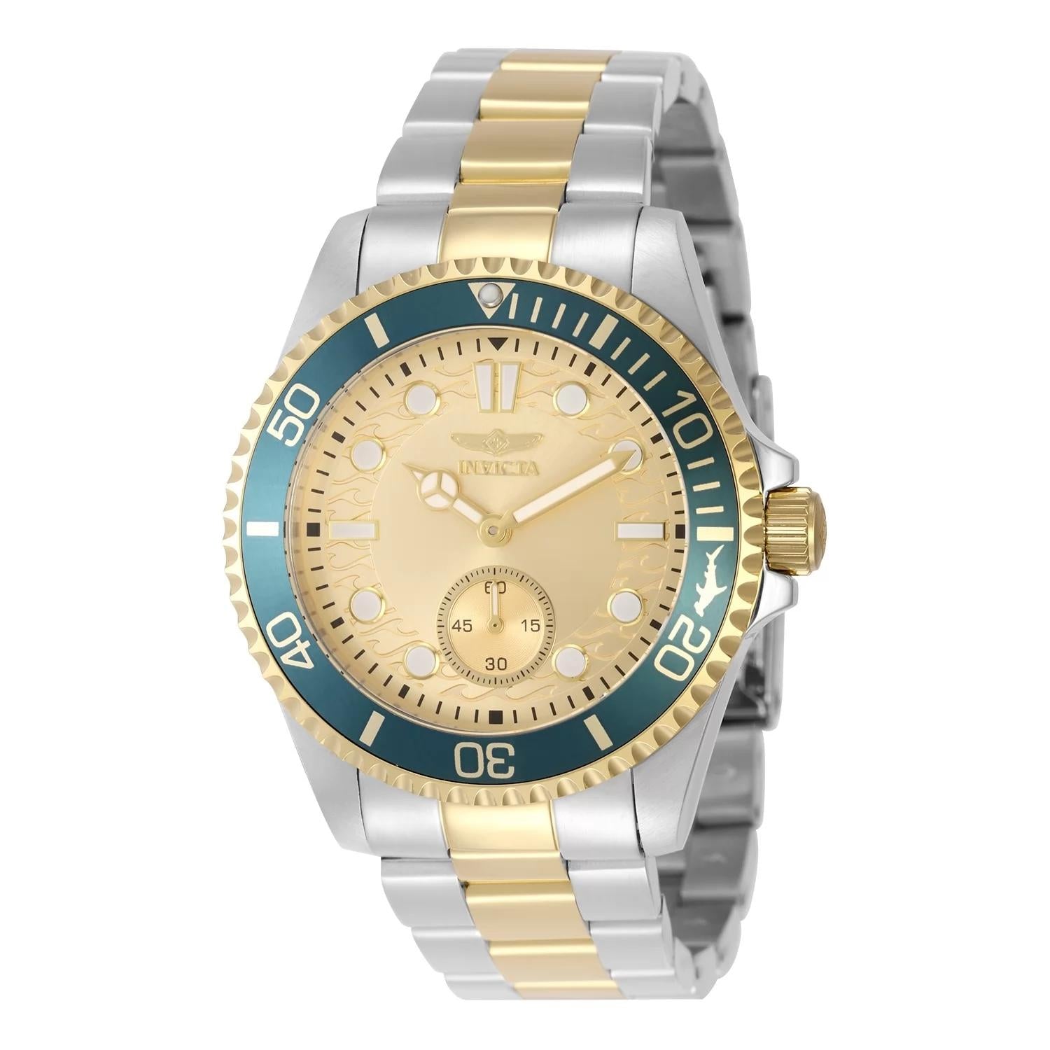 Invicta 49425 watch with gold dial and stainless steel band