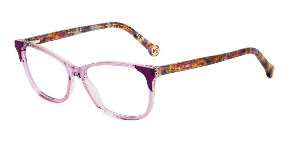 Carolina Herrera HER-0284 848 Purple Havana Rectangle Eyeglasses 55mm Eyeglasses