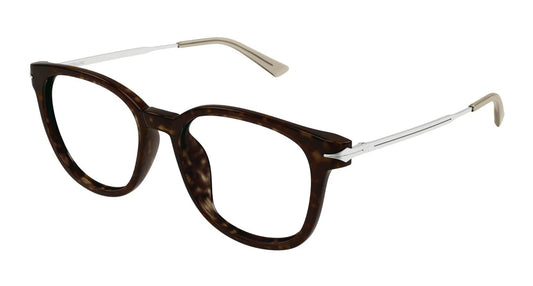 Mont Blanc MB0309oA-002 eyeglasses in havana silver frame with clear lenses