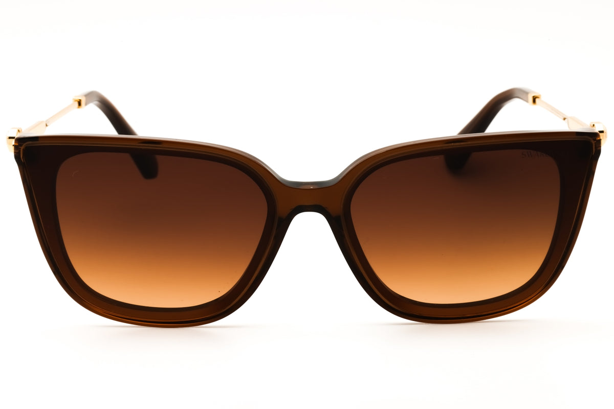 Swarovski SK6054D-108474 Transparent Brown Rectangular Sunglasses 63mm Sunglasses