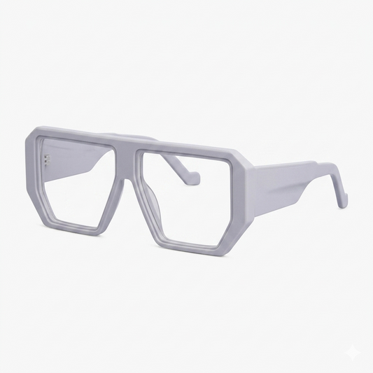 Vava BL0036-LGRY-Mat SIL Grey Rectangle Eyeglasses 56mm