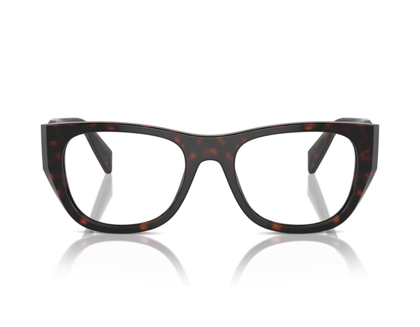 Prada PRA18V-17N1O1-52 eyeglasses in caramel tortoise frame with clear lenses