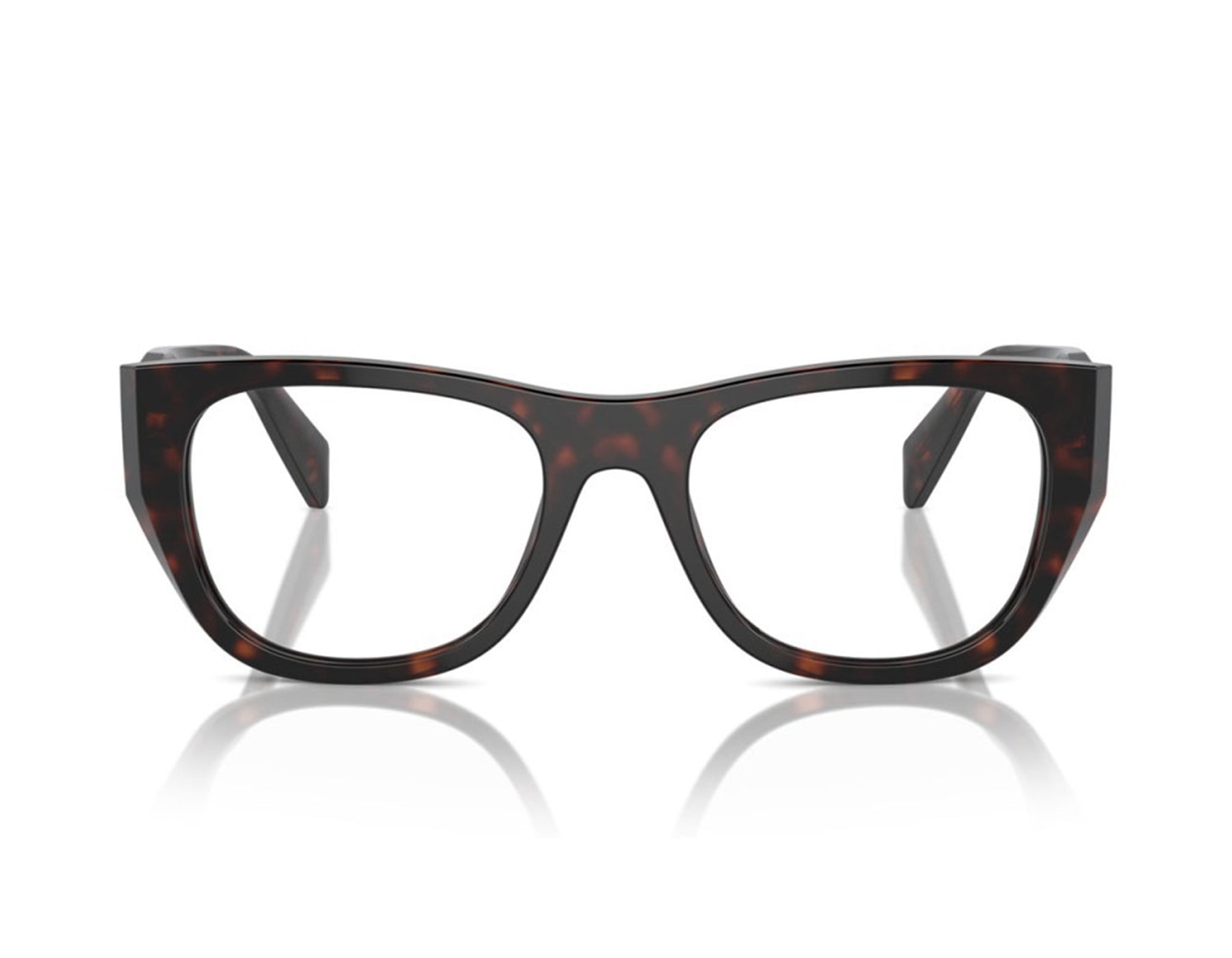 Prada PRA18V-17N1O1-52 eyeglasses in caramel tortoise frame with clear lenses