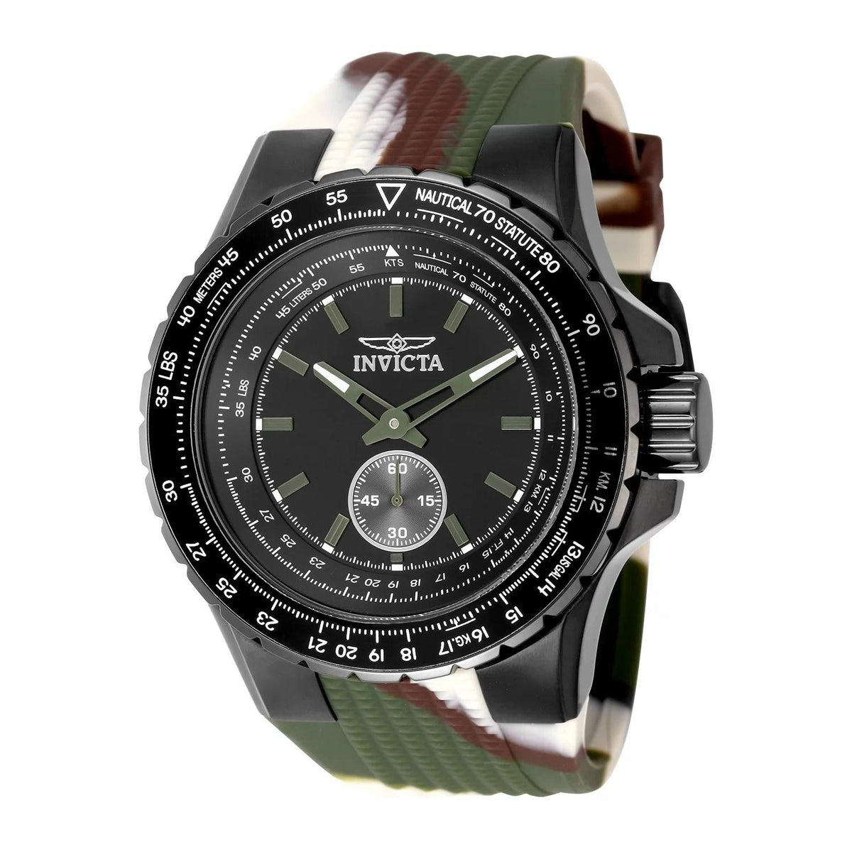 Invicta 49320 watch with black dial and silicon band