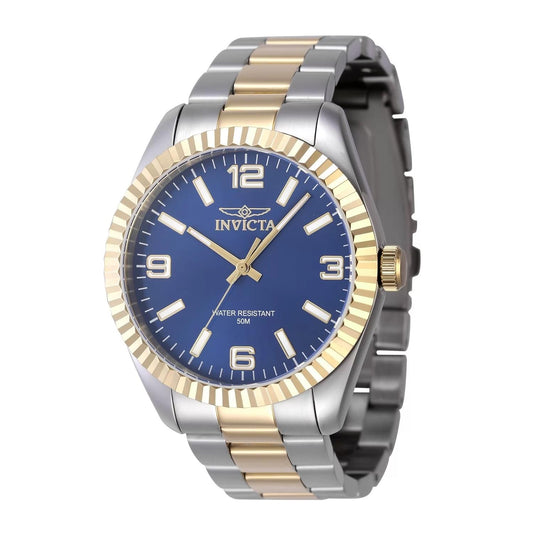 Invicta 47456 watch with blue dial and stainless steel band
