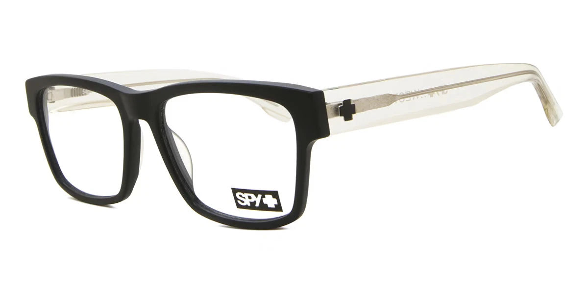 Spy SPY5700000000053 eyeglasses in matte black gloss crystal frame with clear lenses