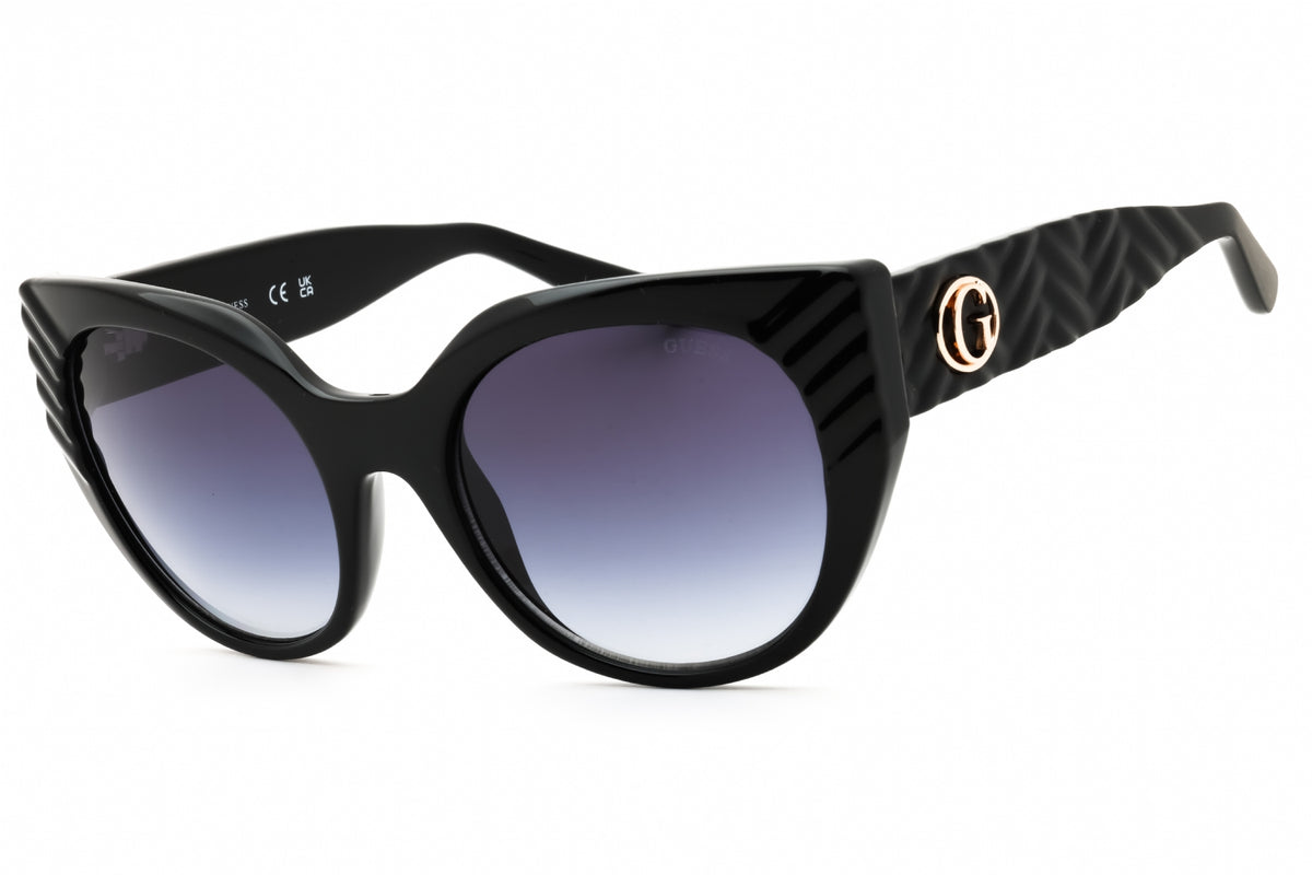 Guess GU00255-01B shiny black Cat eye Sunglasses 53mmmm