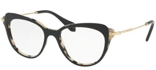 Miu Miu 0MU01QV-ROK1O1-50 Black/Gold Soft Square EYEGLASSES 50mm Eyeglasses