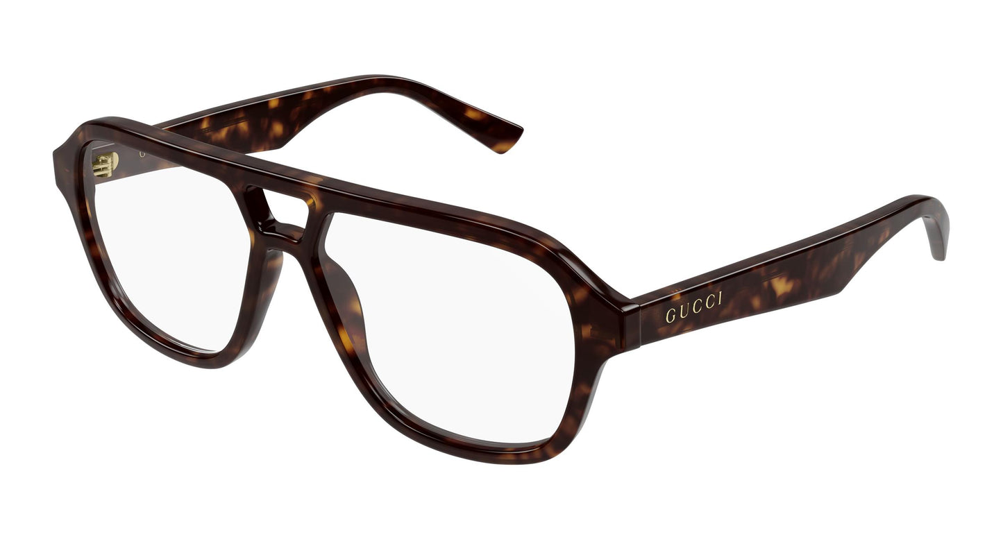 Gucci GG2183o-002 eyeglasses in havana frame with clear lenses