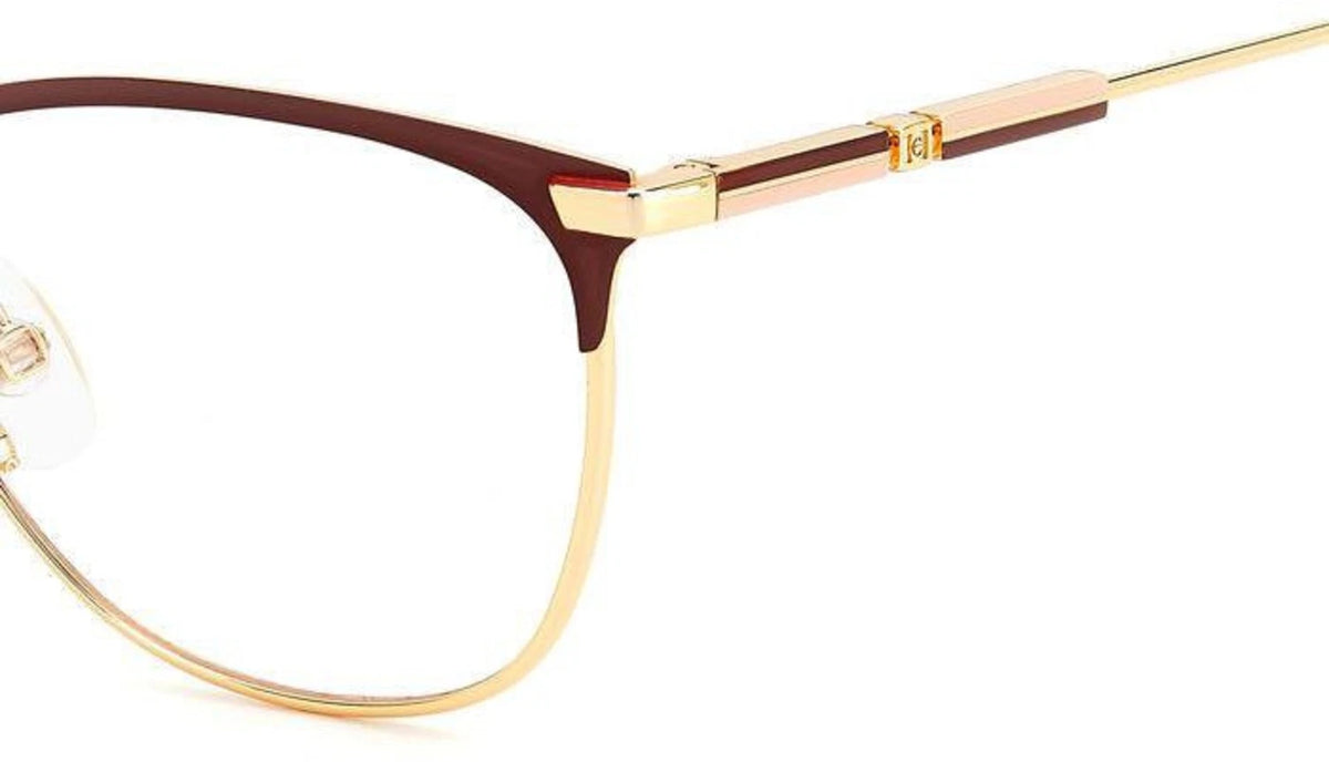 Carolina Herrera HER0161-NOA-56 Gold Burgundy Rectangle Eyeglasses 56mm Eyeglasses