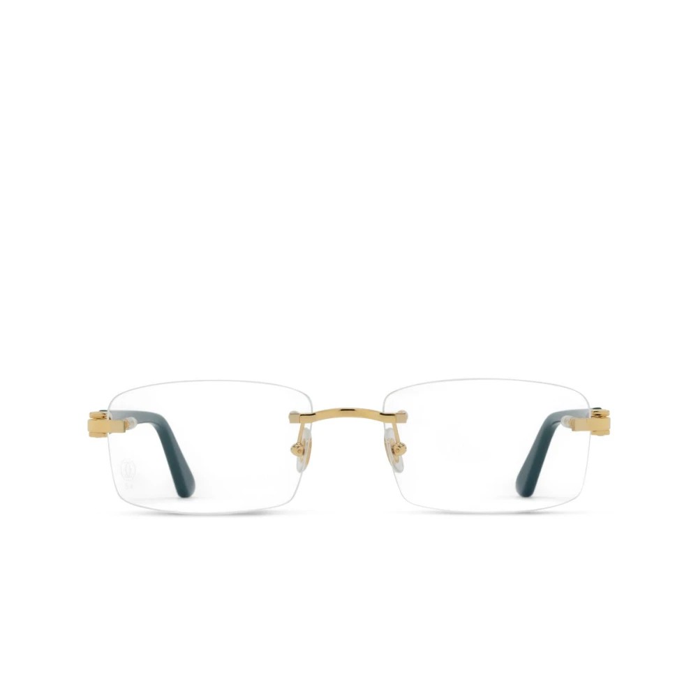 Cartier CT0287O-009 Gold Green Rectangular Eyeglasses 54mm Eyeglasses