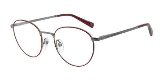 Benetton BEO3002-201 eyeglasses in red frame with clear lenses