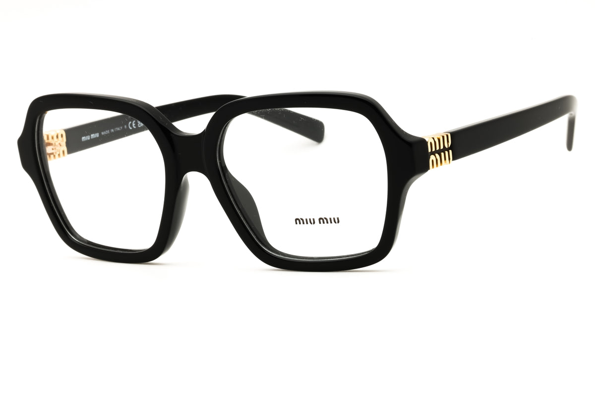 Miu Miu MU 03YV-16K1O1 Polished Black Rectangular Sunglasses 54mm Sunglasses
