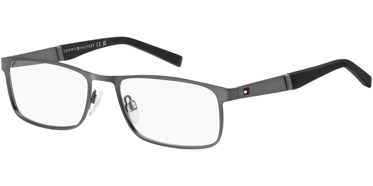 Tommy Hilfiger TH2082-R80-56 Matte Dark Ruthenium Rectangle Eyeglasses 56mm Eyeglasses