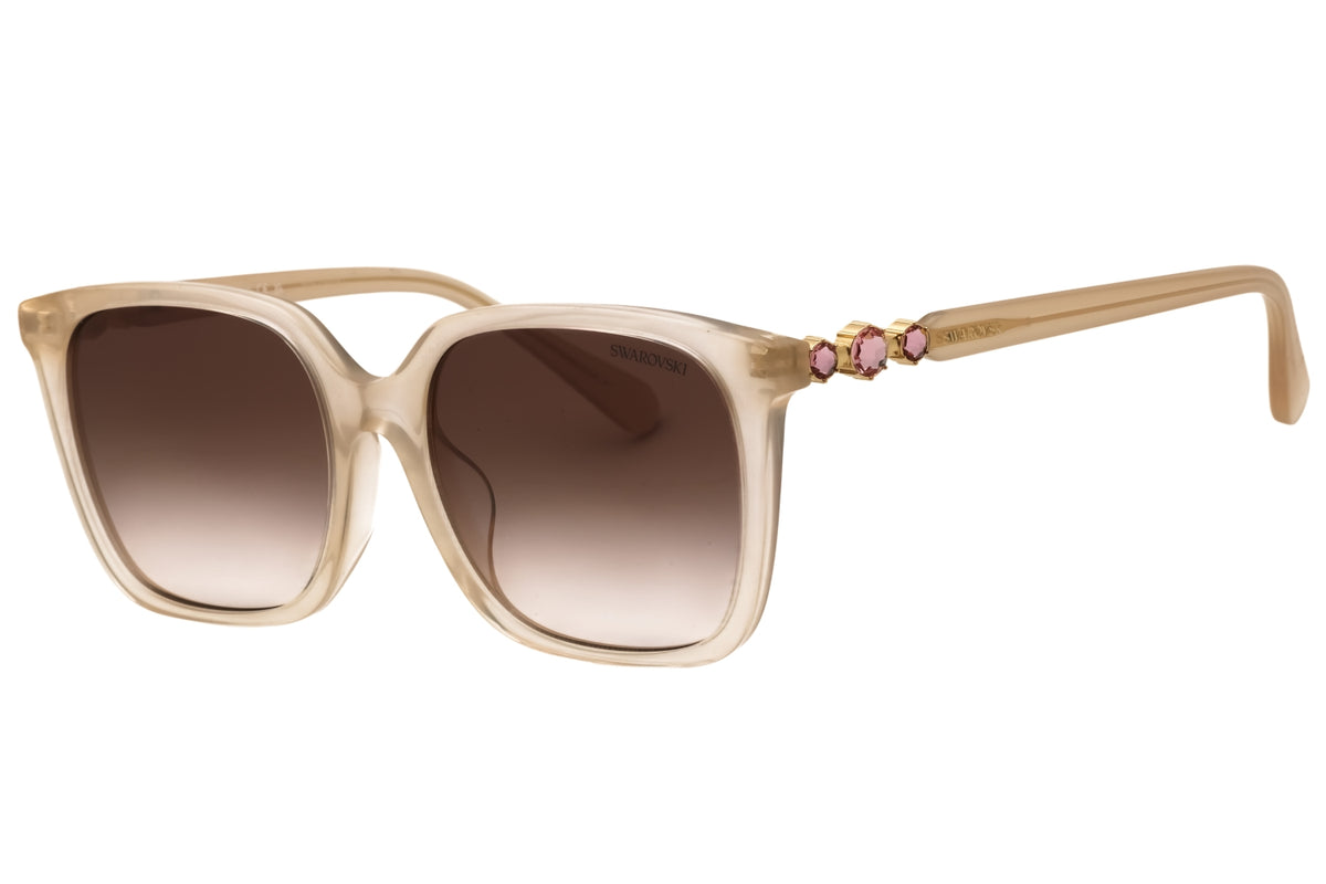 Swarovski SK6053D-103413 Milky Beige Rectangular Sunglasses 55mm Sunglasses