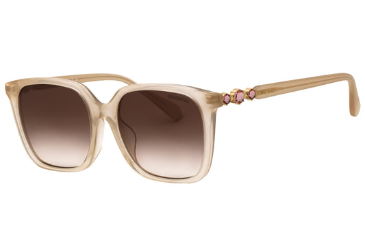 Swarovski SK6053D-103413 Milky Beige Rectangular Sunglasses 55mm Sunglasses