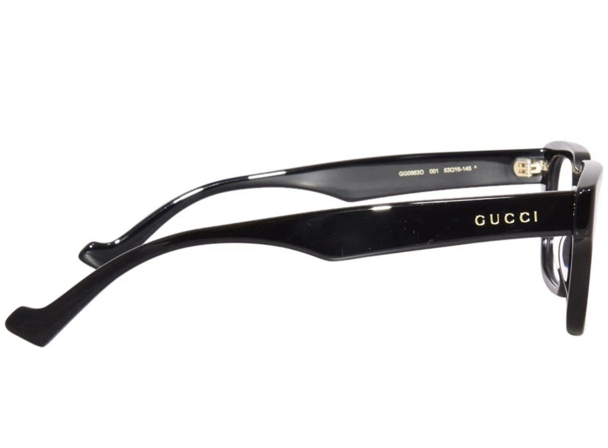 Gucci GG0963O-001 BLACK Rectangular Eyeglasses 53mm Eyeglasses