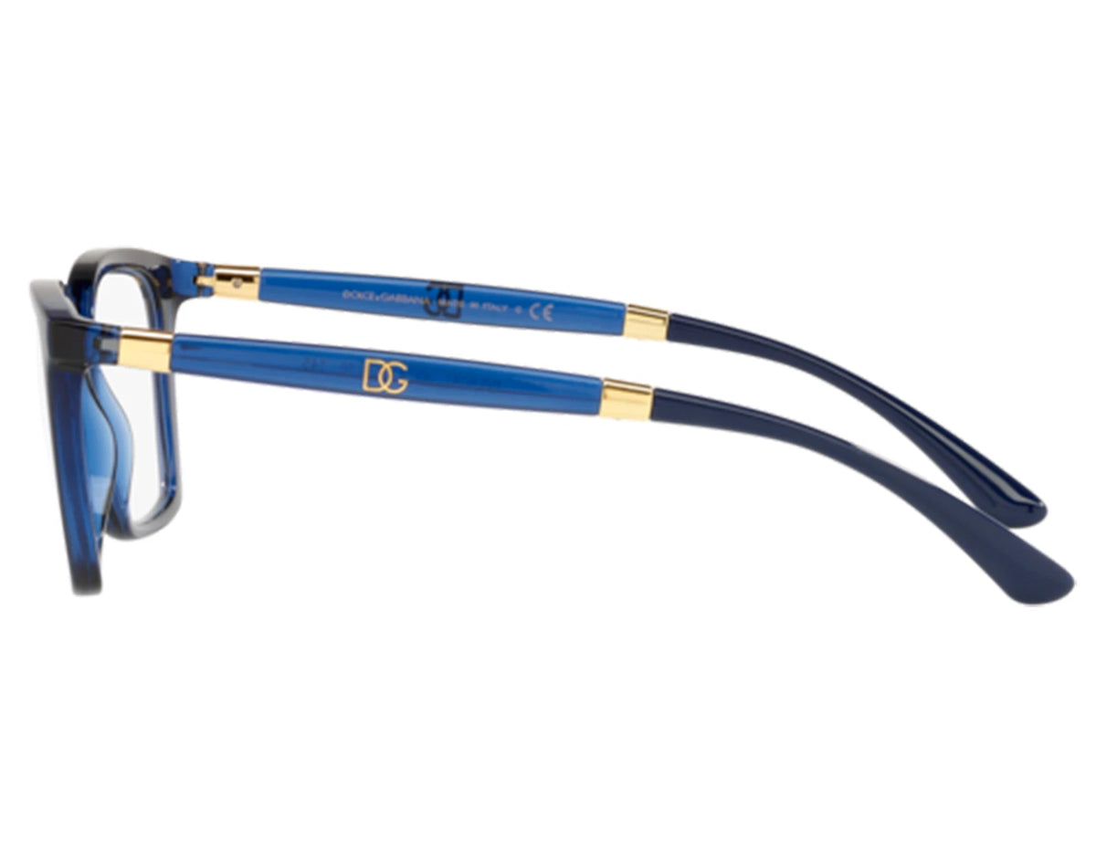 Dolce Gabbana 0DG5081-3324-50 CHEVROAN TRANSPARENT BLUE Square EYEGLASSES 50mm Eyeglasses
