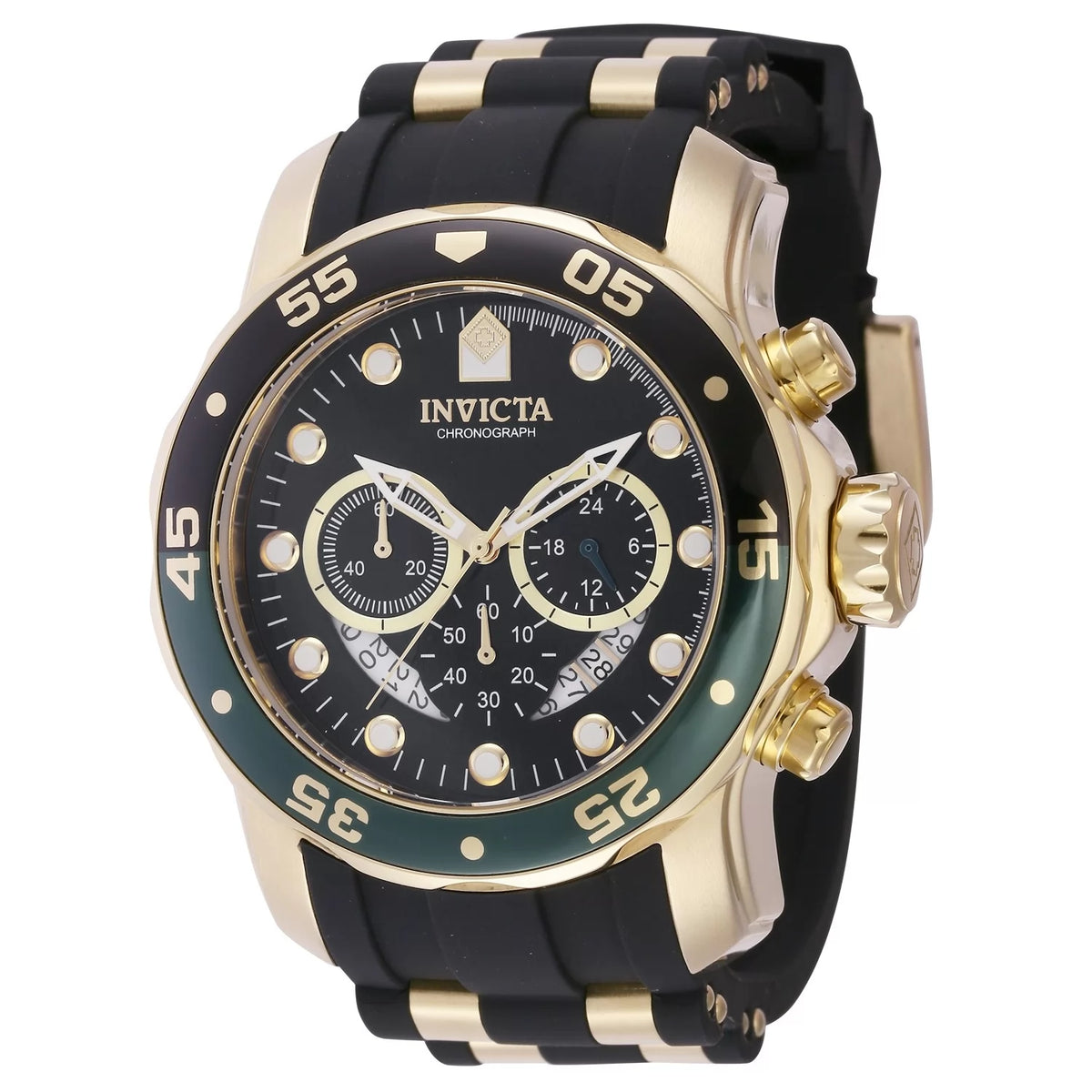 Invicta 44522 Quartz Watch Black Dial Polyurethane/Stainless Steel 48mm Men