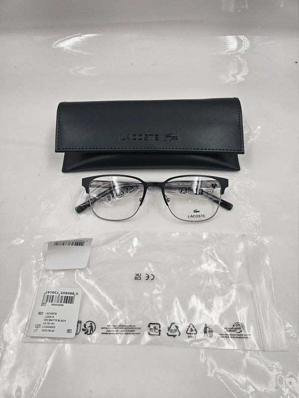 Lacoste L2304 002 Black Rectangle Eyeglasses 53mm Eyeglasses