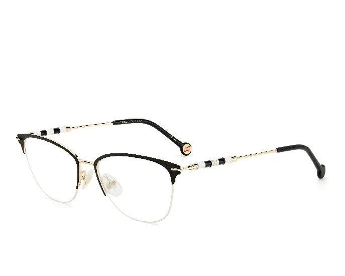 Carolina Herrera CH0038-RHL-54 Gold Black Rectangle Eyeglasses 54mm Eyeglasses