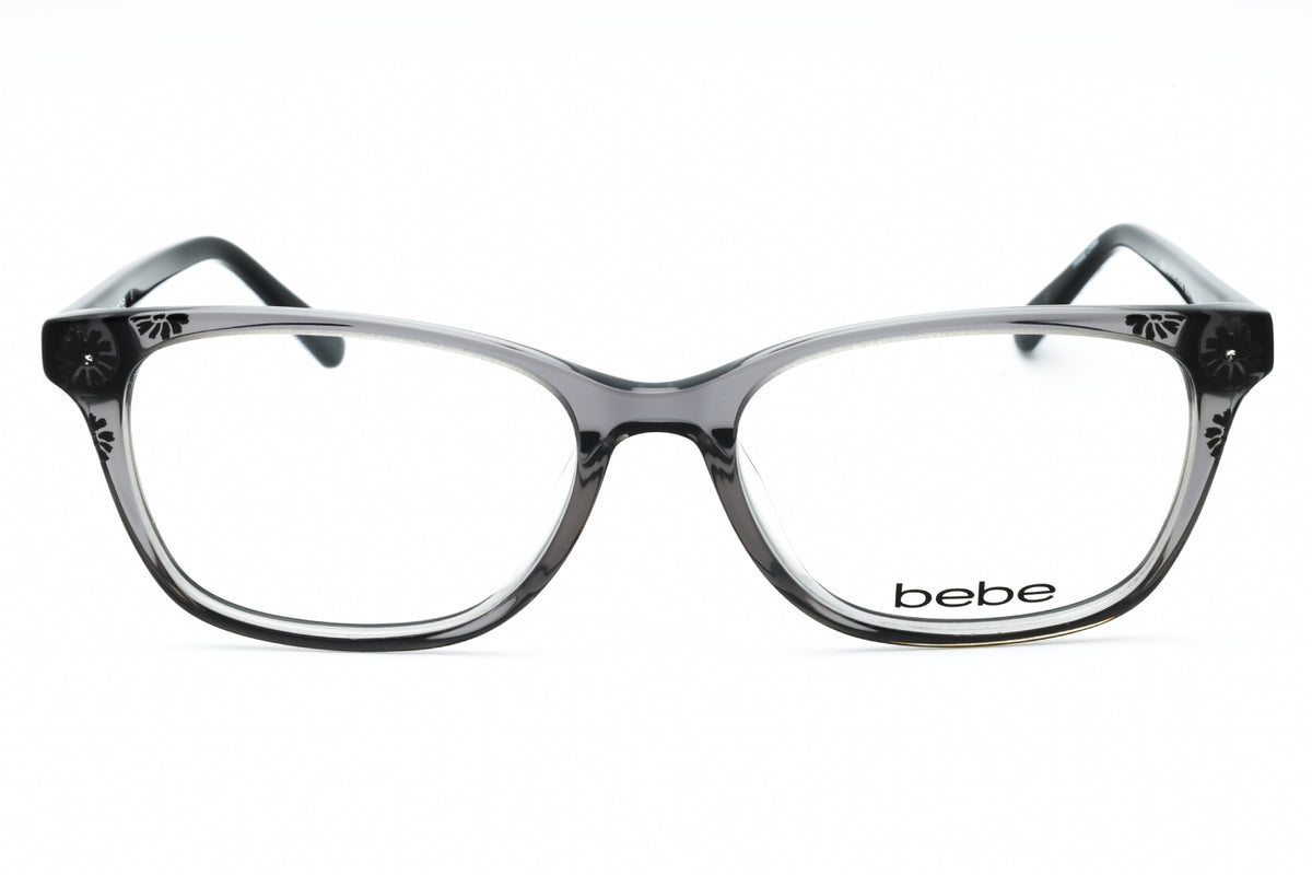 Bebe BB5163-001 GREY CRYSTAL Rectangular Eyeglasses 55mm Eyeglasses