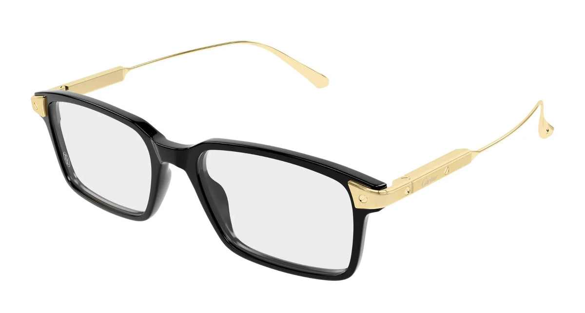 Cartier CT0653O-001 Black Rectangular Eyeglasses 53mm Eyeglasses
