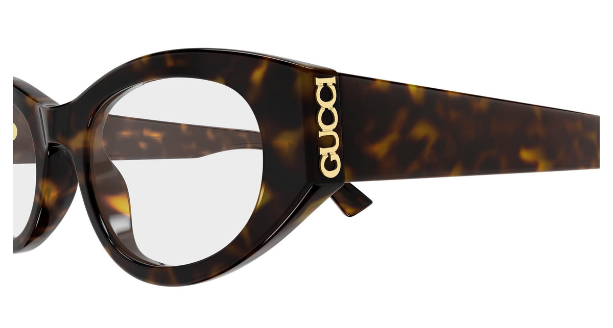 Gucci GG2041o-002 eyeglasses in havana frame with clear lenses
