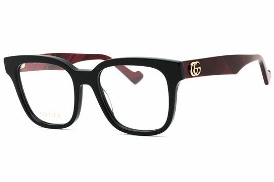 Gucci GG0958O-008 eyeglasses in black-burgundy-transparent frame with clear lenses