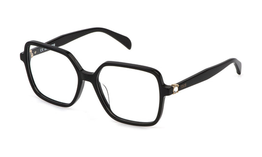 Tous VTOD37S-700S eyeglasses in shiny black frame with clear lenses