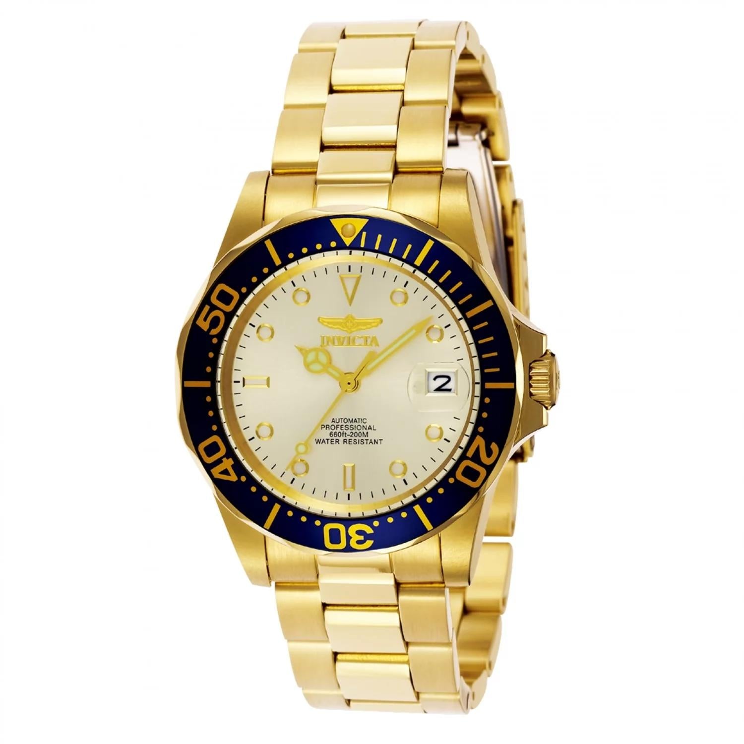 Invicta 9743 watch with ivory dial and stainless steel band