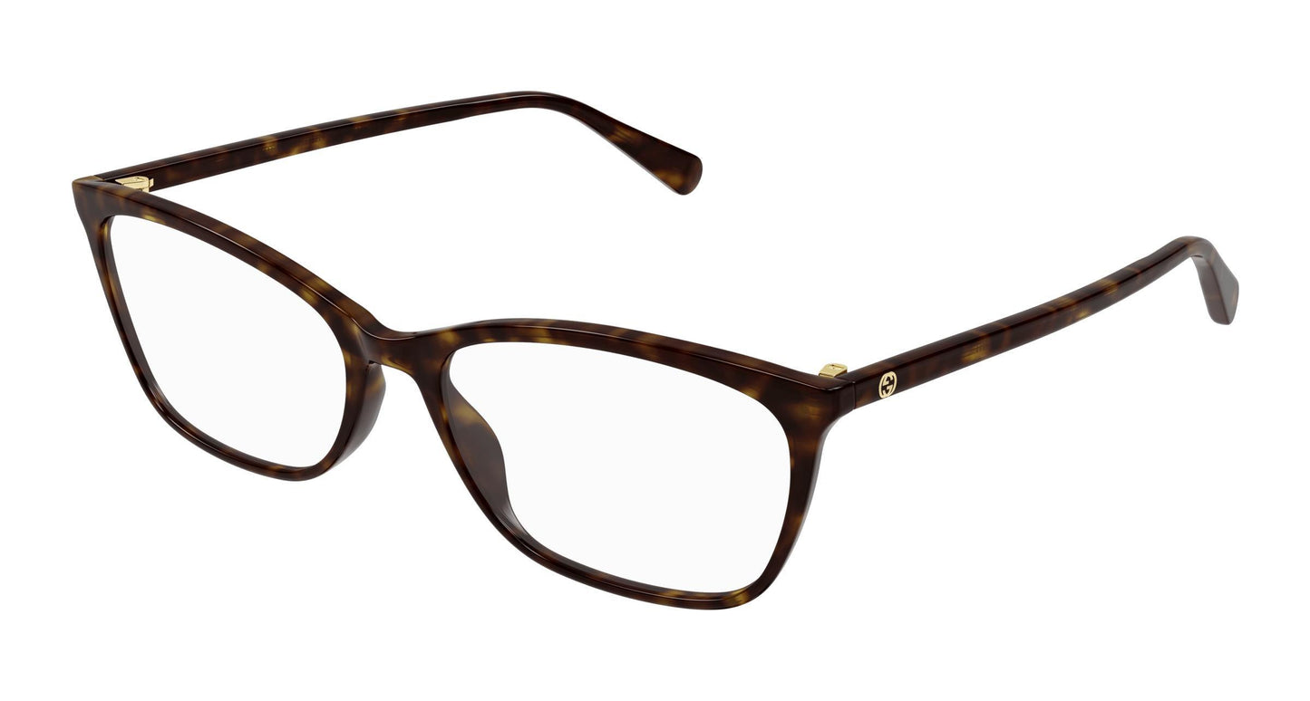 Gucci GG1930o 002 eyeglasses in havana frame with clear lenses