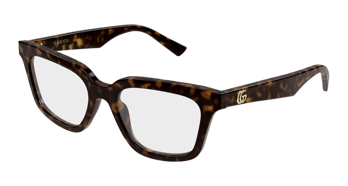 Gucci GG2180o-002 eyeglasses in havana frame with clear lenses