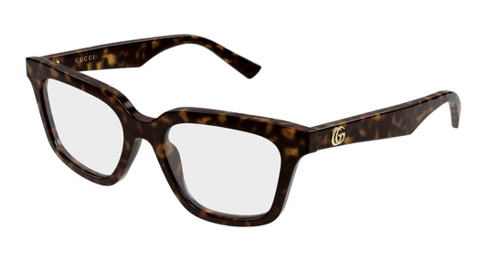 Gucci GG2180o-002 eyeglasses in havana frame with clear lenses
