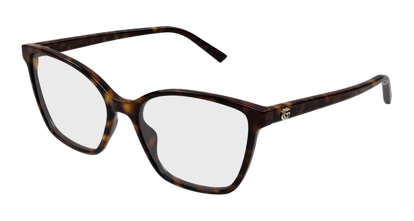 Gucci GG1995o-002 eyeglasses in havana frame with clear lenses