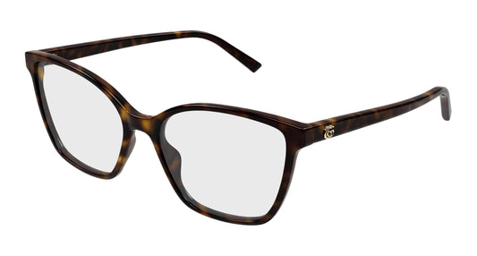 Gucci GG1995o-002 eyeglasses in havana frame with clear lenses