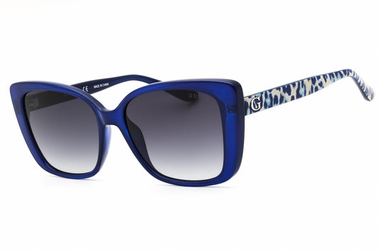 Guess GU7829-90B sunglasses in shiny blue frame with gradient smoke lenses