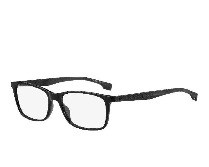 Hugo Boss BOSS1581-807-55 Black Rectangle Eyeglasses 55mm Eyeglasses