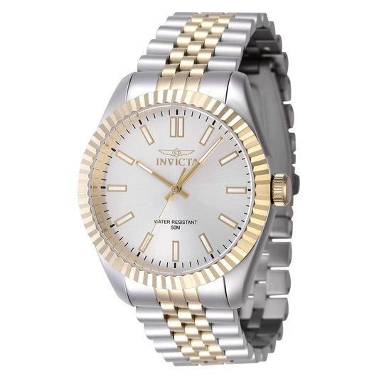 Invicta 47484 watch with silver dial and stainless steel band