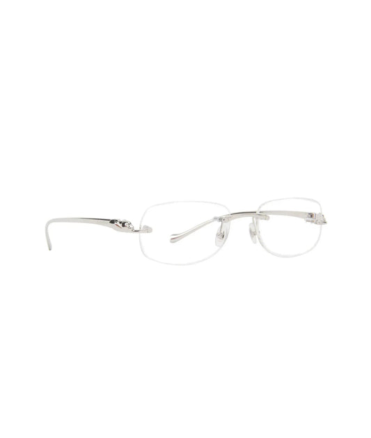 Cartier CT0058O-003 Frame Silver Silver Rectangular Eyeglasses 52mm Eyeglasses