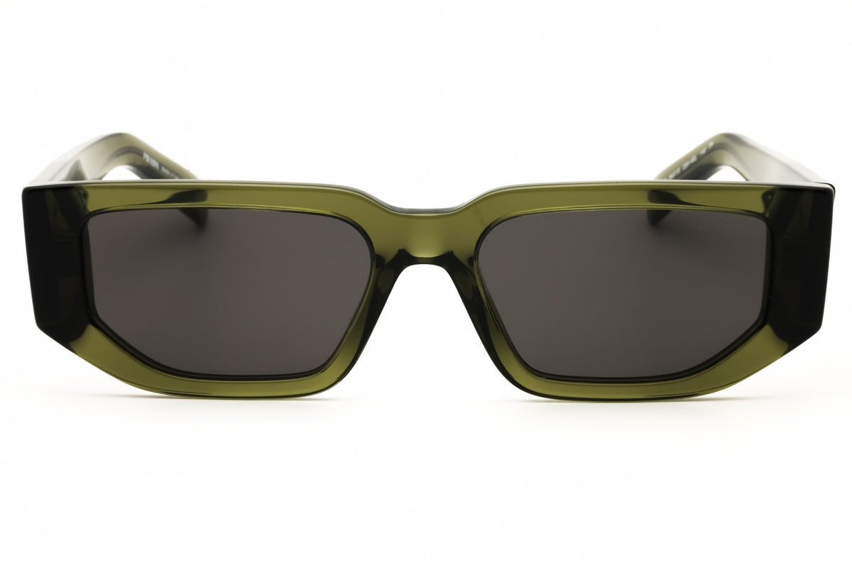 Prada 0PR 09ZS-25A40L Transparent Military Green Rectangular Sunglasses 54mm Sunglasses