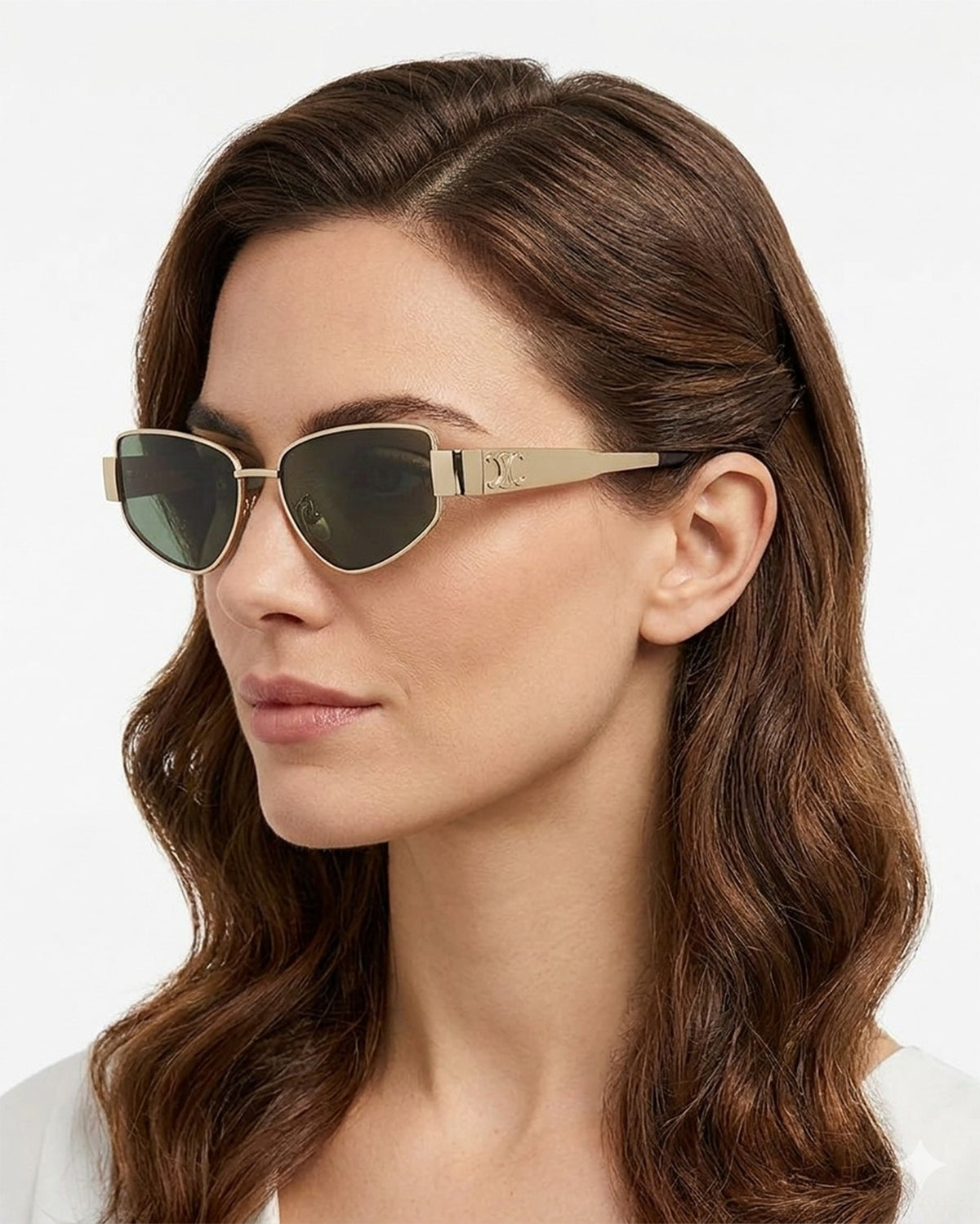 Celine CL40293U-5530N Gold Oval Sunglasses 55mm