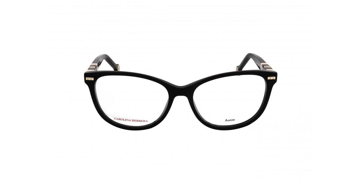 Carolina Herrera CH-0048 3H2 Black Rectangle Eyeglasses 55mm Eyeglasses