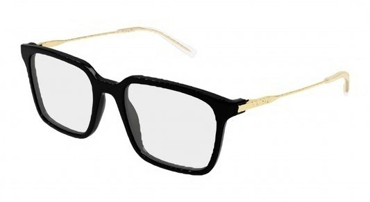 Gucci GG2252o-001 eyeglasses in black gold frame with clear lenses