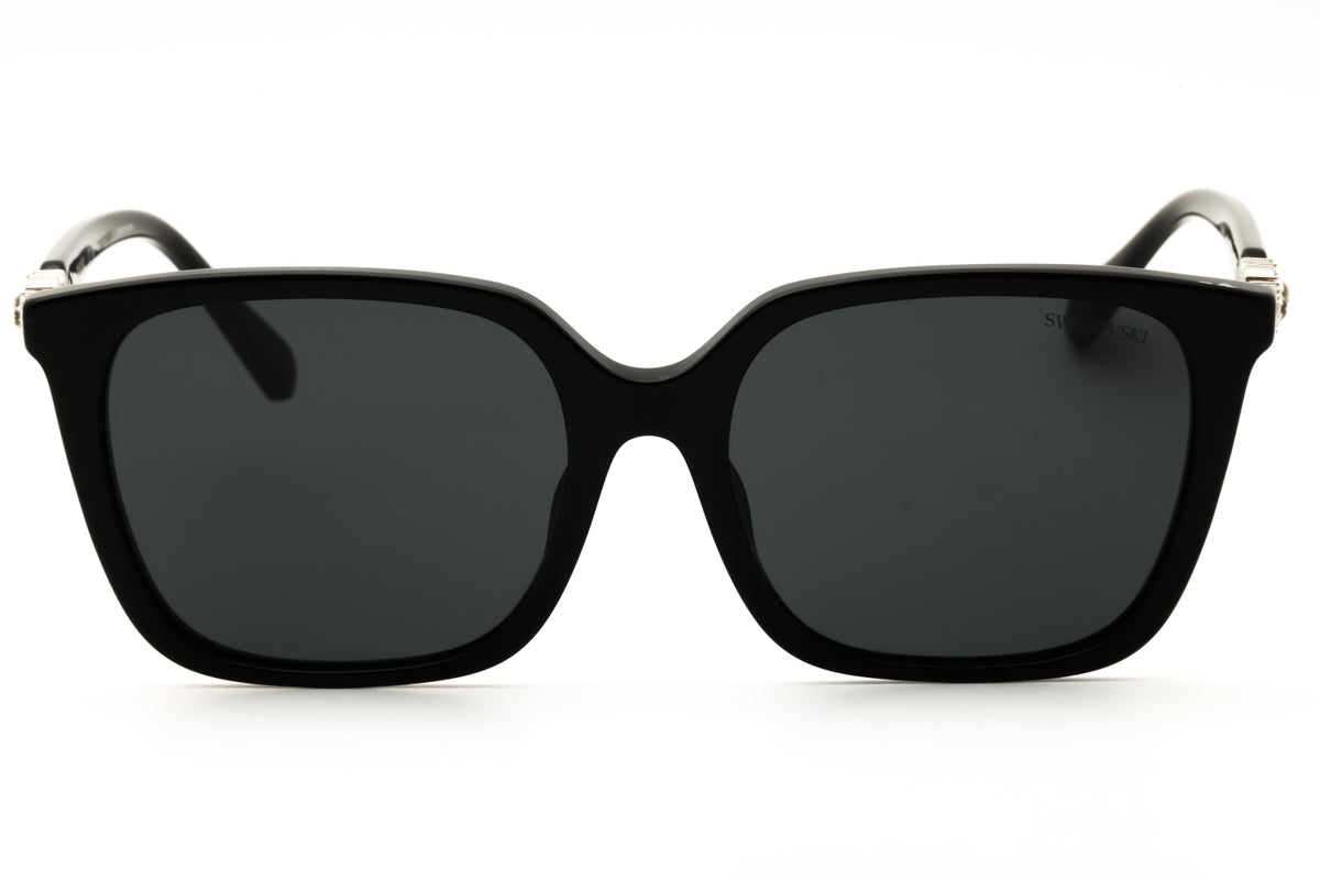 Swarovski SK6053D-103887 Black Rectangular Sunglasses 55mm Sunglasses